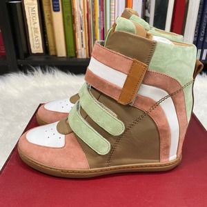 BALLY HEMY ROSEHAZE WOMENS WEDGE SNEAKERS SIZE 6.5 "NIB"